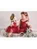 Cap Sleeves Burgundy Lace Tulle Flower Girl Dress